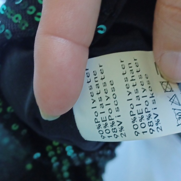 GRACE KARIN Sequin Sparkly Green Cocktail Party Dress, assymetrical hem Medium - Picture 7 of 9